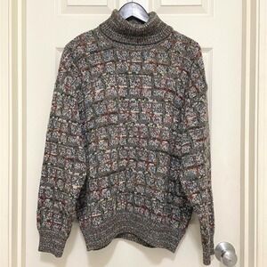 Missoni Sport Knit Turtleneck Sweater Wool Alpaca Blend Multicolor Italy Made L